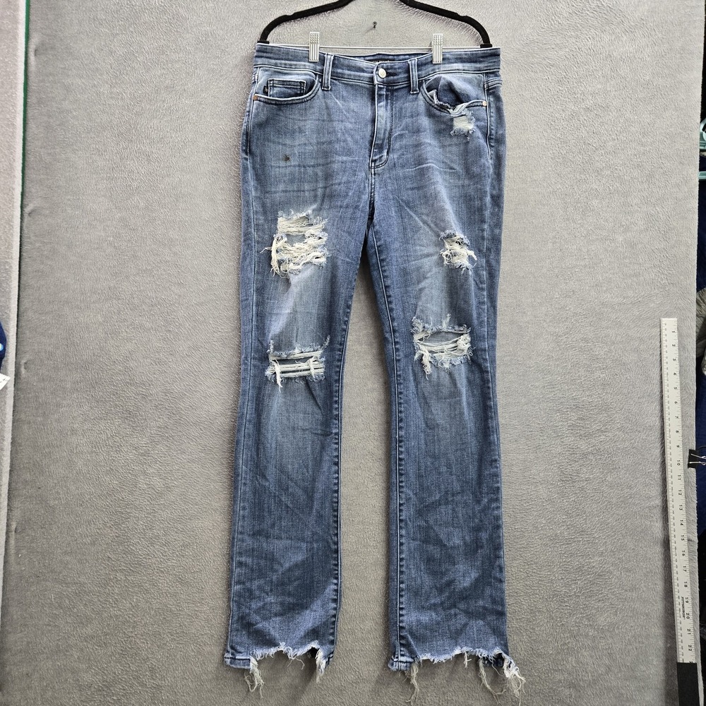 Judy Blue Women Jeans 13/31 Denim JB83425MD Straight Fit Grunge Distressed READ